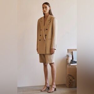 New Women's Double-Breasted Tan blazer